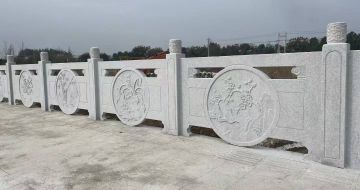 宁德芝麻白河道栏杆 石材栏杆