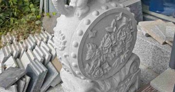 宁德芝麻白抱鼓石 庭院抱鼓石