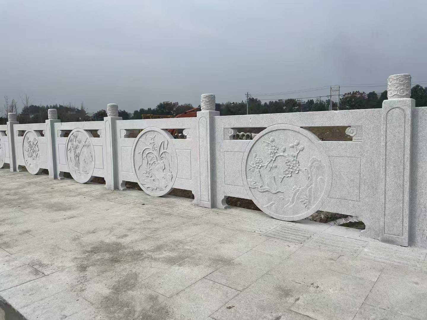 宁德芝麻白河道栏杆 石材栏杆